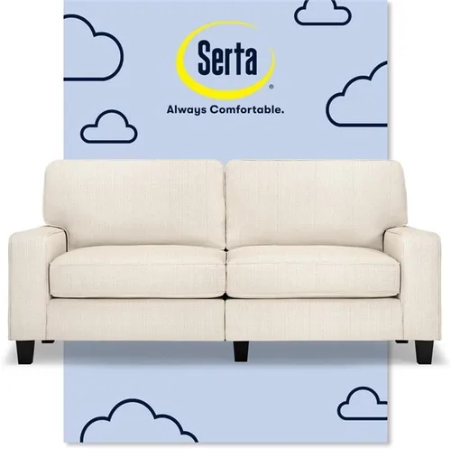 Vista 16 de Pemberly Row Sofá moderno de 73 pulgadas con brazos de riel con fundas extraíbles, color beige