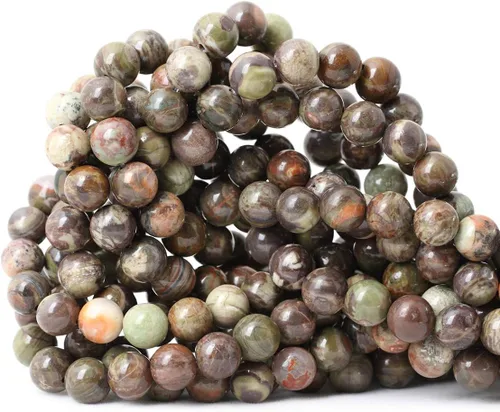Vista 79 de Cuentas redondas sueltas de ágata estilo antiguo vena de dragón de 6mm, cuentas para diseño de joyas, 60 cuentas Ágata de vena de dragón