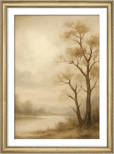 Vista 81 de MUDECOR Lienzo enmarcado prémium para pared, pinos nevados en bosque de invierno, ilustraciones modernas, arte contemporáneo, escénico, divertido