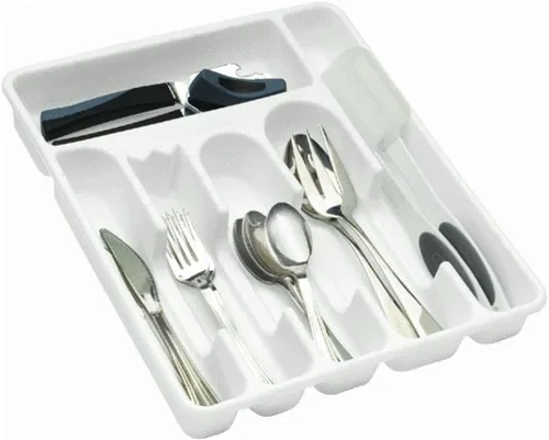 Vista 4 de Rubbermaid Bandeja ajustable para cubiertos, color blanco