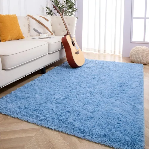 Vista 26 de Foxmas Alfombras de Área Suaves y Esponjosas para Dormitorio, Habitación de los Niños, Alfombra de Guardería de Felpa Peluda, Alfombras Peludas