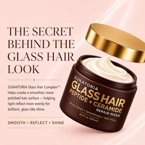 Vista 4 de SUNATORIA - Mascarilla de vidrio para el cabello, tratamiento de reparación Marrón