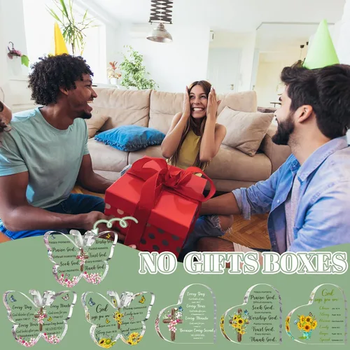 Vista 7 de Pinkunn 6 piezas de acrílico cristiano regalos para mujeres, Día de la Madre, regalos religiosos inspiradores con versículo de la Biblia