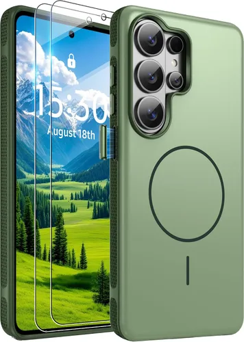 Vista 359 de Jshru Funda para Samsung Galaxy S26 Plus/Galaxy S25 Plus: para Galaxy S24 Plus [compatible con Magsafe] [2 protectores de pantalla HD] cubierta