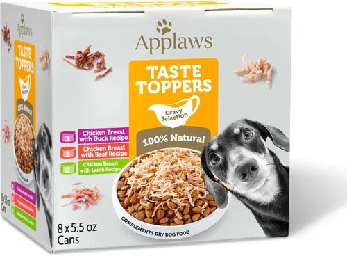 Vista 8 de Applaws Taste Toppers - Comida húmeda de pollo en salsa para perros, paquete de 12 latas de 5.5 onzas Proteína 100% natural, de alta calidad