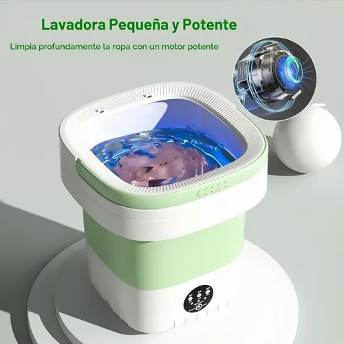 Vista 5 de Mini lavadora portátil de 15 litros, lavadora plegable con 3 modos de limpieza para ropa interior, ropa de bebé, pequeña lavandería plegable