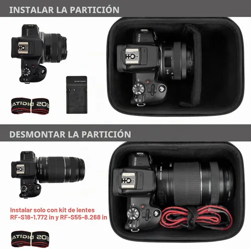 Vista 4 de GWCASE Estuche rígido compacto para Canon R100 R50, RF-S18-1.772 in y kit Exclusivamente para Canon EOS R100 y R50 sin espejo; se adapta al cuerpo +