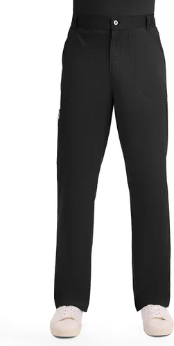 Vista 8 de Cherokee Mens Scrub Pants with Cargo Pockets, Two-Way Stretch Modern fit Button Closure with Inside Drawstring Pants - WW140