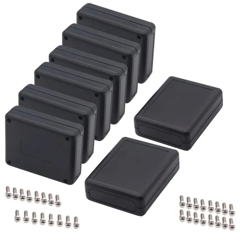 Vista 24 de Zulkit 12 cajas de proyecto de plástico ABS para proyectos eléctricos, caja de conexiones de energía, color negro, 1.97 x 1.10 x 0.59 pulgadas 12