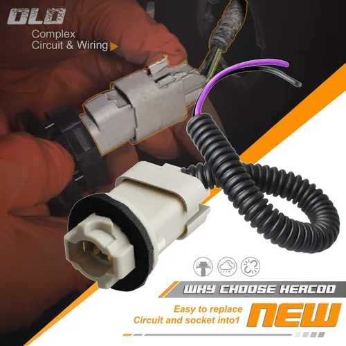 Vista 5 de HERCOO Luz LED para matrícula, lente de lámpara, enchufe, arnés de cableado, carcasa negra, compatible con 1999-2015 F150 F250 F350 F450 F550 Super