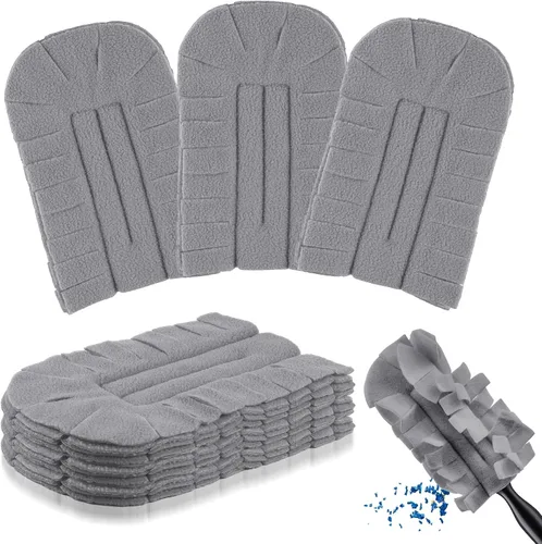 Vista 22 de Zubebe 3 piezas de repuesto de plumero de forro polar reutilizables, plumeros planos de plumas, almohadillas de limpieza lavables para múltiples