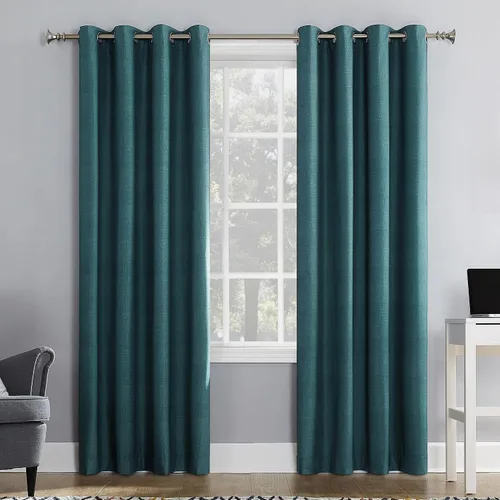 Vista 23 de Sun Zero Columbia - Paquete de 2 paneles de cortinas térmicas con ojales, par, 100 % opacas, ahorro de energía, 50 x 84 pulgadas, azul brumoso Azul
