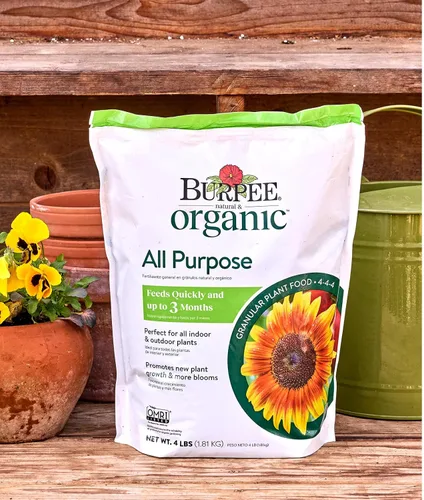 Vista 5 de Burpee Alimento Orgánico Granular de Propósito Natural de 4 Libras para Cultivar Plantas Fuertes Bueno para Huerto de Vegetales, Jardín de Flores