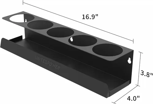 Vista 2 de UNITEDPOWER Soporte para 5 latas de aerosol, estante de almacenamiento de botellas de pintura, estante de montaje en pared de acero, organizador
