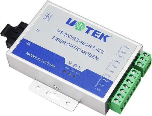 Vista 4 de UTEK UT-277SM-SC RS-232/422/485 a convertidores de medios de fibra óptica
