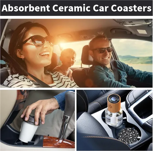 Vista 6 de Paquete de 4 posavasos de cerámica para mujeres y hombres, portavasos para automóvil, accesorios interiores, regalo creativo, antideslizante