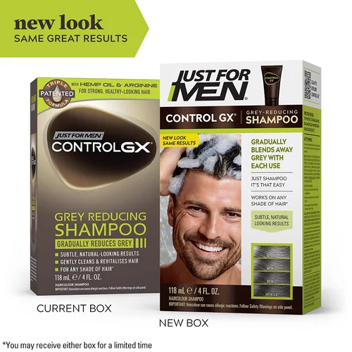 Vista 5 de Just for Men Control GX Grey Champú Reductor Rubio y Marrón Medio