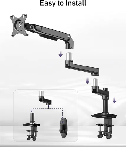 Vista 4 de Ergounion Brazo de extensión solo para soportes de monitor Ergounion, para aumentar la longitud del brazo, actualización perfecta para el brazo