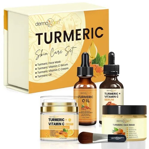 Vista 14 de Crema Facial de Cúrcuma con 30% de Vitamina C – Potenciador de Brillo, Hidratante Antienvejecimiento y Reparador de la Piel para Manchas Oscuras