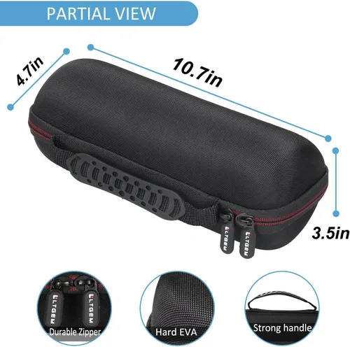 Vista 5 de LTGEM - Carcasa rígida de EVA para altavoz Bluetooth Bose SoundLink Revolve or Revolve (Serie II) con bolsillo de malla, color negro