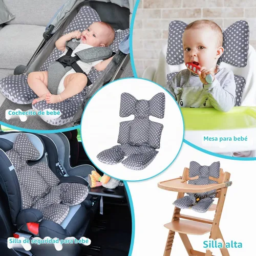 Vista 5 de Miracle Baby Forro de asiento de cochecito, cojín de algodón suave y transpirable, reversible y lavable a máquina para bebés