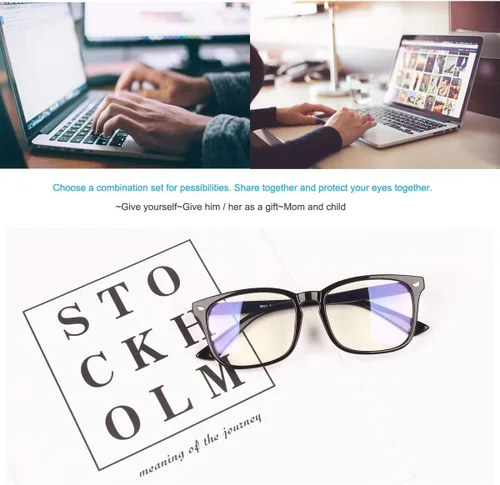 Vista 4 de Agstum Gafas de bloqueo de luz azul Gafas de juego antifatiga Gafas de computadora