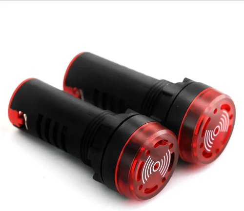 Vista 3 de DIGITEN AC DC 12 V 0.866 in rojo LED flash alarma 80dB lámpara de luz indicadora con zumbador paquete de 2