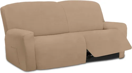 Vista 13 de Easy-Going - Funda elástica de microfibra para sofá reclinable seccional, suave vellón ajustable a tu sofá de 2 cuerpos, lavable, protector