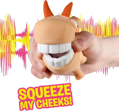 Vista 3 de Hog Wild Scream-O Screaming Goat Toy - Aprieta las mejillas de la cabra y hace un divertido sonido gritante, divertido relleno de calcetines