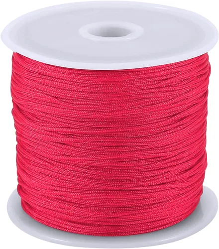 Vista 10 de Cordón de nailon de 0.031 in, hilo de nudo chino macramé pulsera de cola de rata trenzada (negro) Hilo chino nudo macramé pulsera de cola de rata