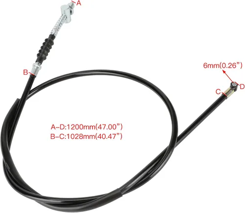 Vista 2 de YOXUFA Línea de cable de freno de tambor delantero de motocicleta de 47 pulgadas para CT70 C70 CL70 XL70 SL70 Z50 70cc 90cc 110cc C90 CT90 SL90 CL90