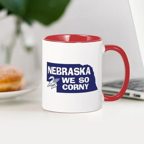 Vista 45 de CafePress I Love Nebraska Taza de café de cerámica de 11 oz (11.0 fl oz)