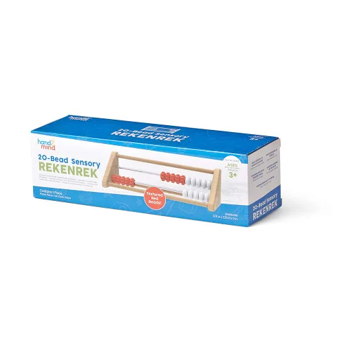 Vista 7 de hand2mind Rekenrek sensorial de madera de 20 cuentas, juego de 1