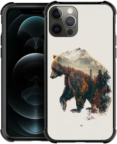 Vista 109 de Funda compatible con iPhone 8 Plus, diseño de oso de bosque otoñal, a prueba de golpes, antiarañazos, carcasa trasera de policarbonato duro