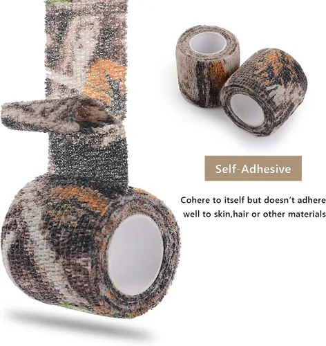 Vista 4 de EAmber Cintas de camuflaje de camuflaje de 1.96 x 177 pulgadas, vendaje protector autoadhesivo para linternas, bicicletas, ejército militar