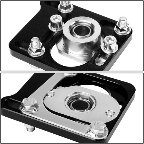 Vista 3 de DNA Motoring CBK-PLT-FM94-BK Placas delanteras ajustables +/- 2.5 Camber/Caster en espiral