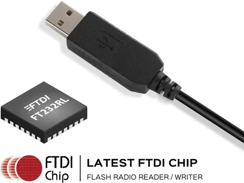 Vista 2 de Radioddity PC001 FTDI Cable de programación USB, Plug and Play, ultra