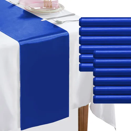 Vista 27 de Paquete de 2 caminos de mesa negros de 12 x 108 pulgadas, camino de mesa rectangular de seda satinada suave para bodas, banquetes, decoración