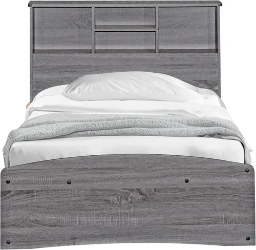Vista 6 de Better Home Products Cama de madera California Twin Captains en gris