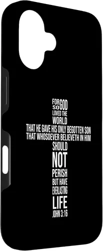 Vista 3 de Christian Cross John 3:16 Bible Verse Faith-Based Easter Case for iPhone 16