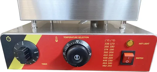 Vista 6 de INTBUYING Máquina eléctrica comercial para hacer gofres para tartas redondas, cuerpo de acero inoxidable con revestimiento antiadherente, máquina