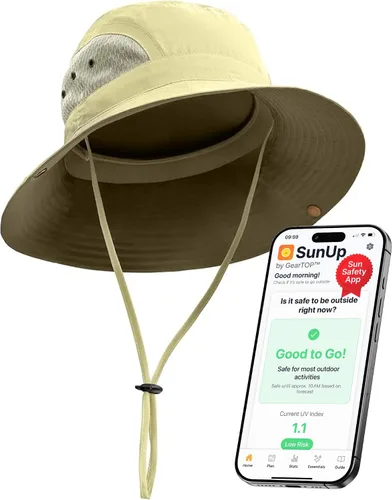 Vista 14 de GearTOP Wide Brim Sun Hat for Men & Women, UPF 50+ Fishing Hat with Detachable Neck Flap & Face Cover Gardening Boonie Sunhat