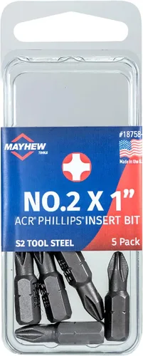 Vista 7 de Mayhew Tools 18747-5 Broca de inserción Phillips, n.º 0 x 1 pulgada, paquete de 5