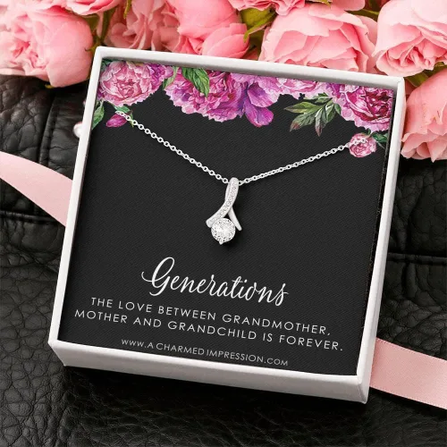 Vista 2 de A Charmed Impression Tres generaciones de amor Joyas de abuela, madre, hija e hijo Regalo para mamá, abuela, nieto, regalos pensados para mujeres