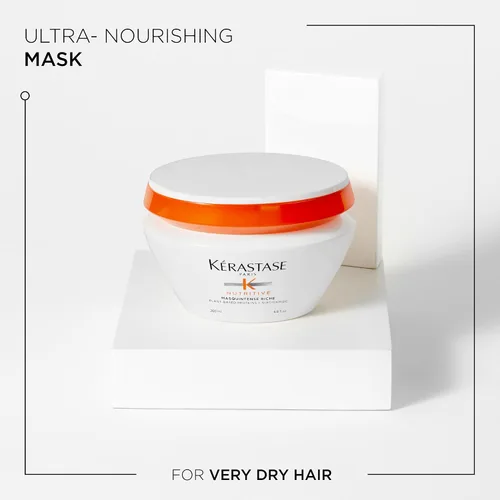 Vista 9 de KERASTASE Nutritive Masquintense Hair Mask Nutre profundamente y acondiciona con proteínas de origen vegetal, niacinamida para secado medio, 6.8