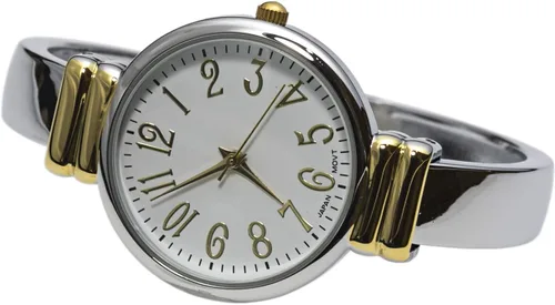 Vista 7 de 2Tone Metal Band Slim Case - Reloj de pulsera para mujer, Movimiento de cuarzo