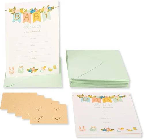 Vista 2 de Papyrus Invitaciones para baby shower, pancarta (20 unidades)