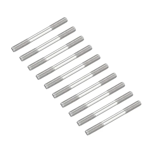 Vista 10 de METALLIXITY Tornillos de doble extremo (rosca M3, 0.787 in de longitud), 20 unidades, acero inoxidable 304, pernos de varilla roscados dobles
