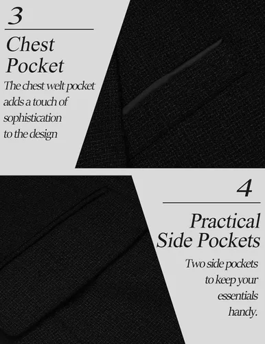 Vista 5 de COOFANDY Men's Casual Blazer Suit Jackets Slim Fit One Button Business Sport Coats