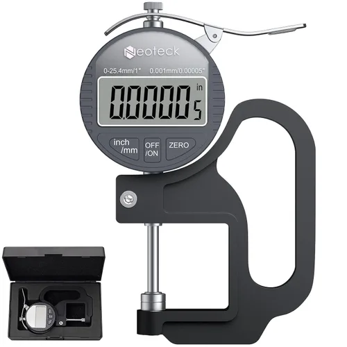 Vista 13 de Neoteck Medidor de Grosor Digital 0.5 pulgadas/12.7mm, 0.00005 pulgadas/0.001mm Pantalla LCD con Conversión Pulgadas/MM Herramienta de Medición